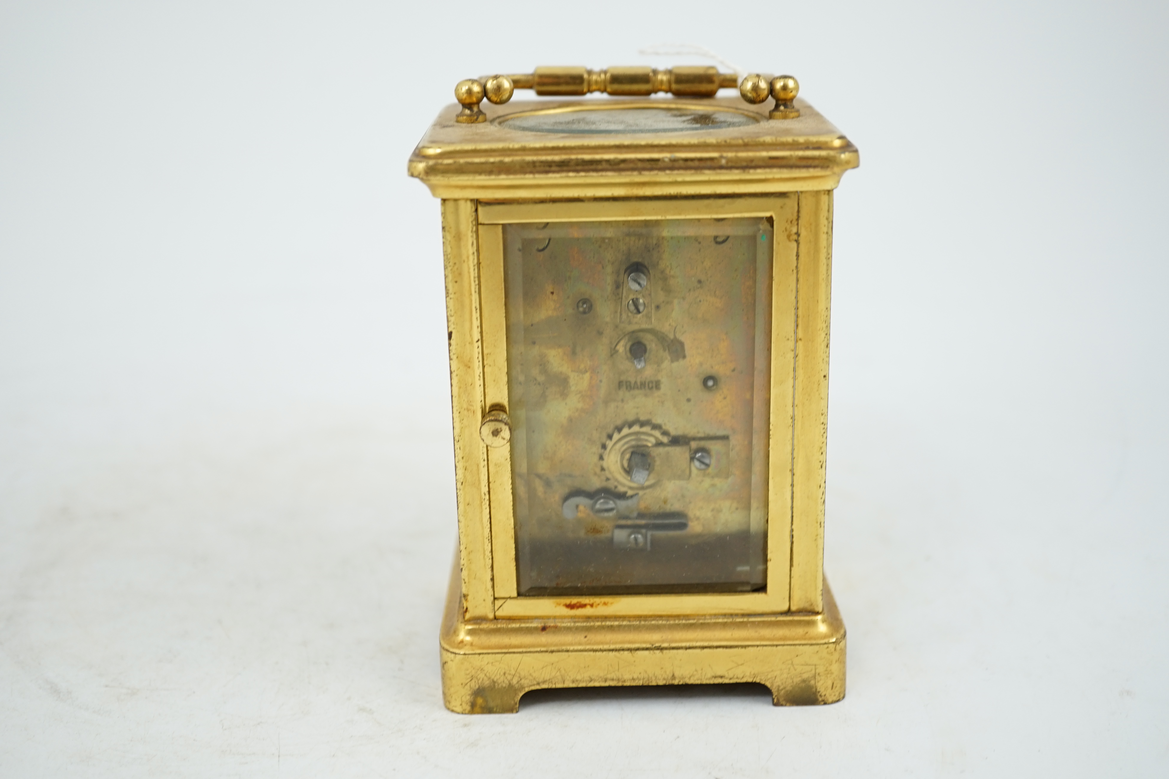 A French gilt brass carriage timepiece